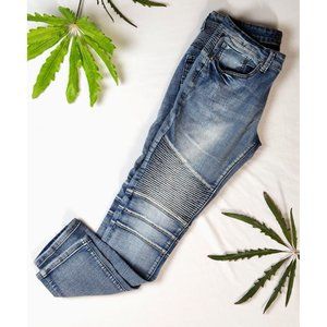 XRAY X-Ray Super Flex Moto Skinny Jeans Stretch Waist Band Size: 30x30